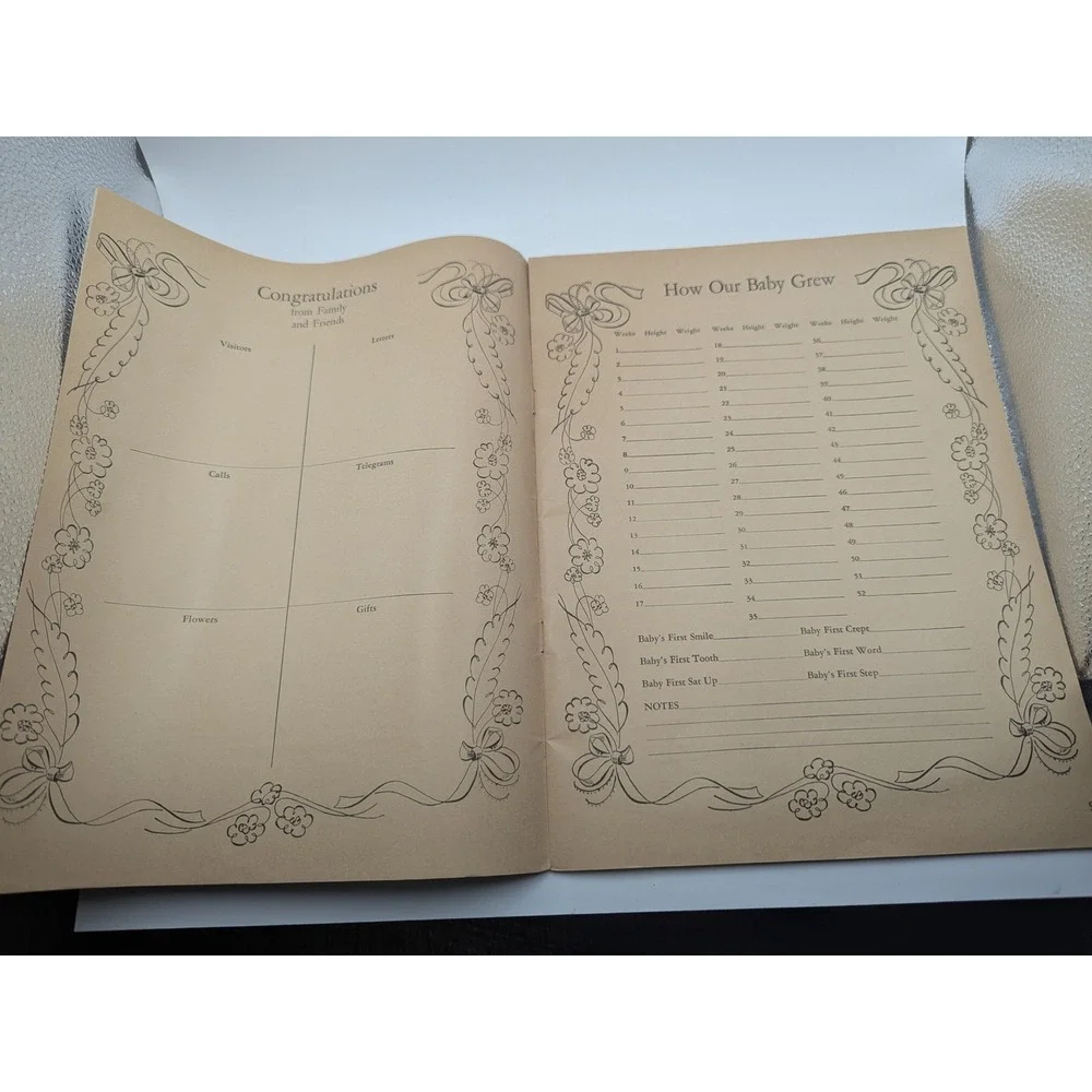 Vintage 1960 Baby's First Year Memory Book Health Record Journal Congratulations